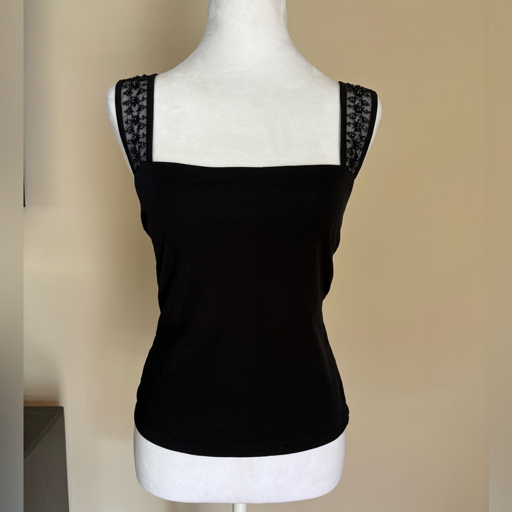 🎾Beaded Sheer Strappy Tank Top